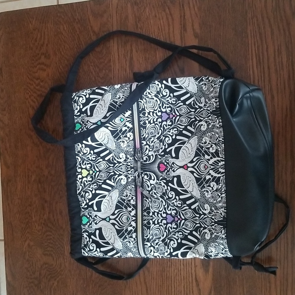 Peacock pullstring backpack purse